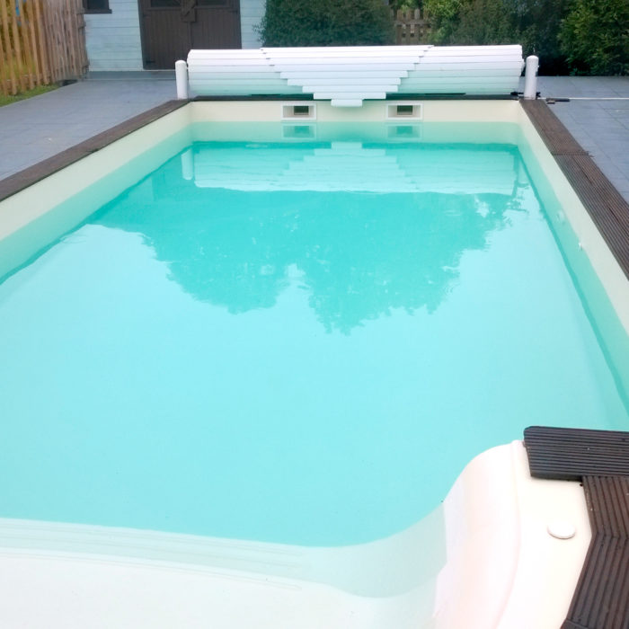 construction de piscine à Libourne, rendu du nouveau liner piscine